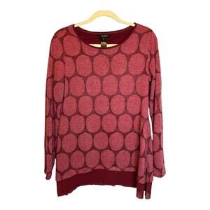 Ali Miles‎ Sweater Women's Size Medium Polka Dot Red Pink